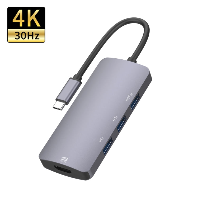 محول HUB متعدد الوظائف UC912 4 في 1 بدقة 4K 30 هرتز USB 3.0 + 2 × USB 2.0 إلى USB-C / Type-C، UC912 USB 3.0 + 2 × USB 2.0