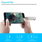 فلاش ديسك دوار معدني 3 في 1 بسعة 64 جيجابايت مع موصل Micro USB + 8 دبابيس + تايب-سي مع وظيفة OTG، 64G USB + 8 دبابيس + تايب-سي