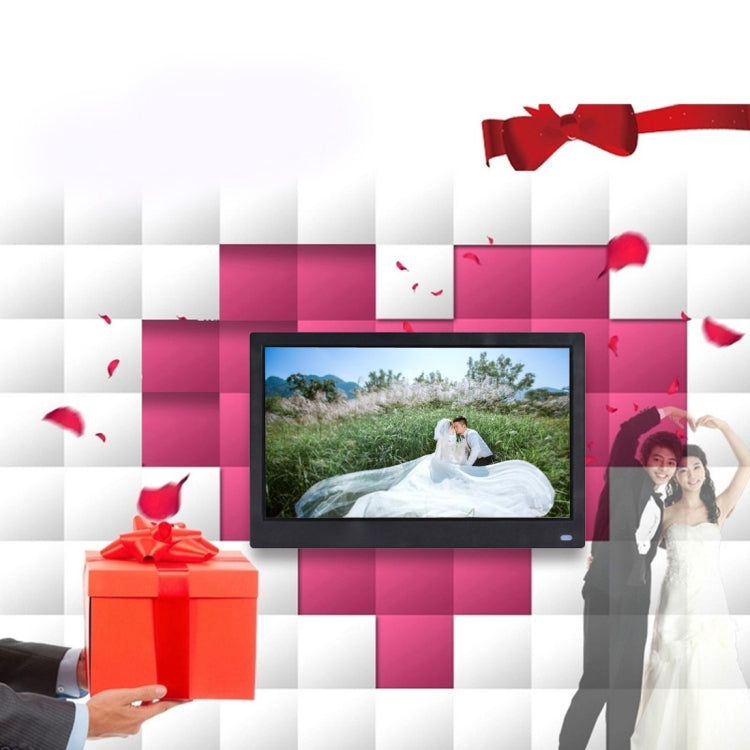 إطار صور رقمي بشاشة LED FHD بحجم 12.5 بوصة مع حامل وجهاز تحكم عن بعد، برنامج MSTAR V56، يدعم إدخال USB / بطاقة SD