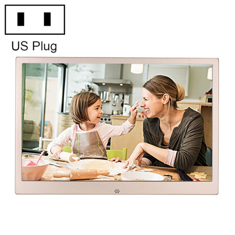 HSD1303 13.3 inch LED 1280x800 High Resolution Display Digital Photo Frame with Holder and Remote Control, Support SD / MMC / MS Card / USB Port, UK Plug(Gold), HSD1303 13.3 inch