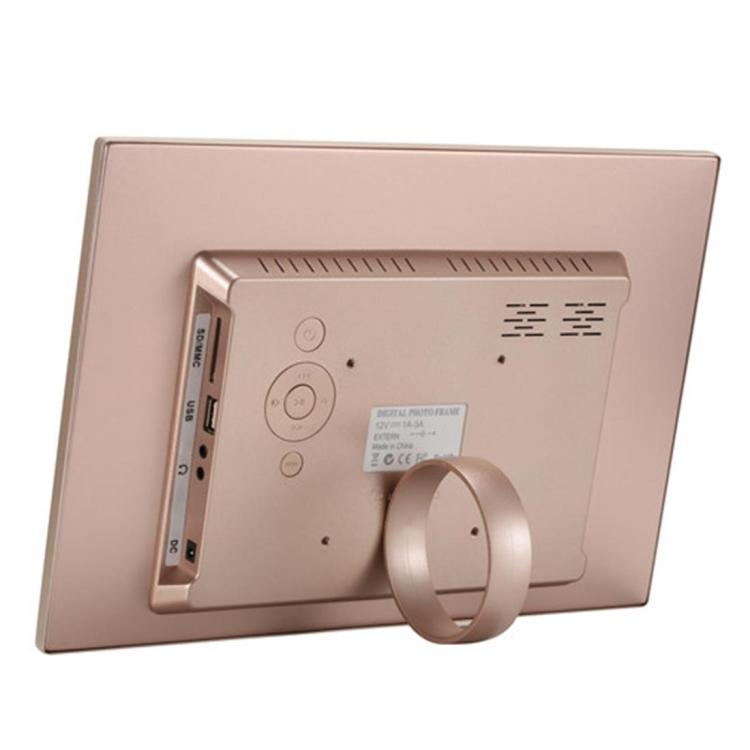 إطار صور رقمي بشاشة LED عالية الدقة 1280x800 مقاس 13.3 بوصة HSD1303 مع حامل وتحكم عن بعد، يدعم بطاقة SD / MMC / MS / منفذ USB، قابس UK (ذهبي)، HSD1303 13.3 بوصة