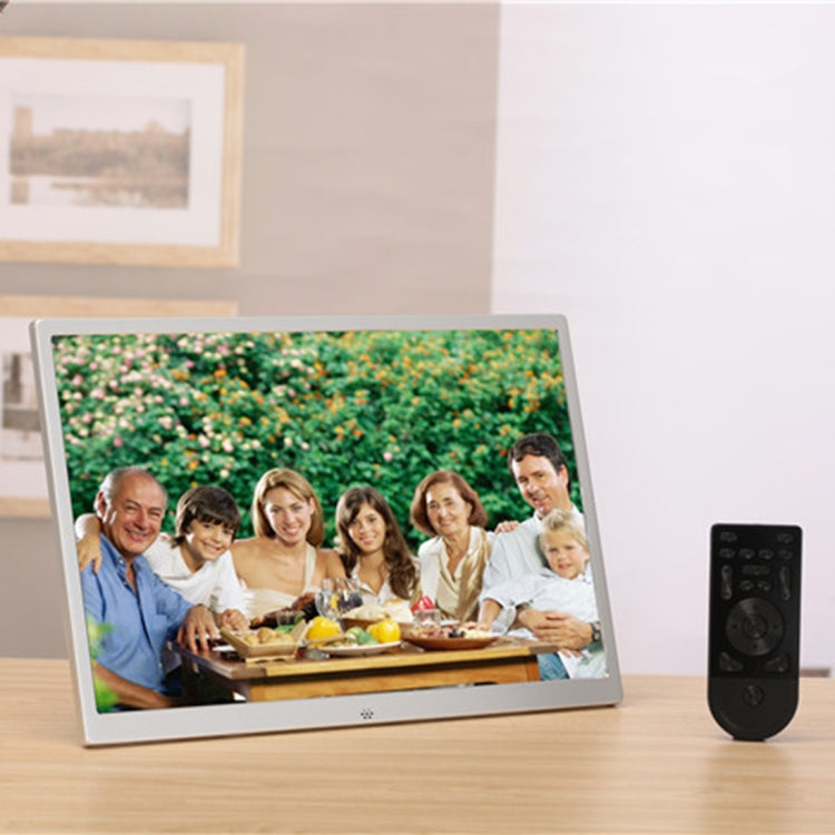 HSD1504 إطار صور رقمي بشاشة LED مقاس 15.4 بوصة بدقة عالية 1280x800 مع حامل وجهاز تحكم عن بعد، يدعم بطاقة SD / MMC / MS ومنفذ USB، قابس الاتحاد الأوروبي (ذهبي)، HSD1504 مقاس 15.4 بوصة