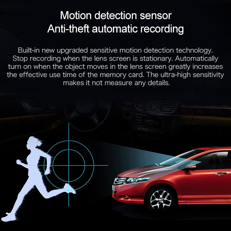 Mini Car DVR Camera Recorder 2.0 inch LCD Screen HD 1080P 170 Degrees Wide Angle Viewing, Support Motion Detection / Infrared Night Vision / TF Card / Mic, 2.0 inch