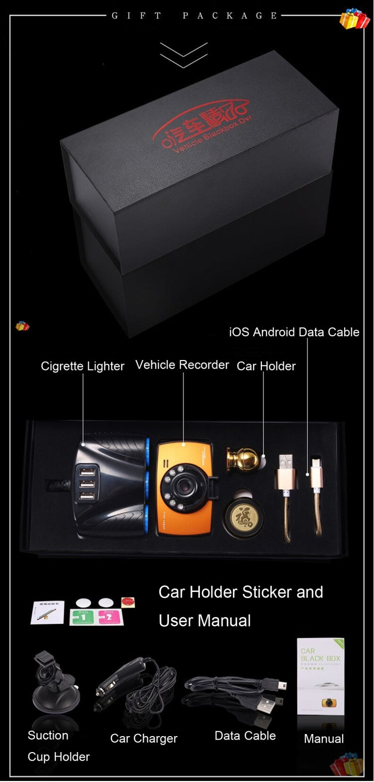 Generalplus 720P VGA 2.4 inch LCD Screen Display Car DVR Recorder, Support Loop Recording / Motion Detection / Night Vision Function, 2.4 inch