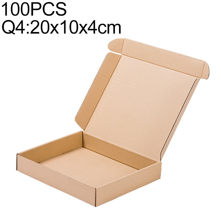 100 PCS Kraft Paper Shipping Box Packaging Box, Size: Q4, 20x10x4cm, 20x10x4cm
