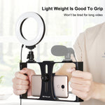 PULUZ 2 in 1 Vlogging Live Broadcast Smartphone Video Rig + 4.7 inch 12cm Ring LED Selfie Light Kits with Cold Shoe Tripod Head for iPhone, Galaxy, Huawei, Xiaomi, HTC, LG, Google, and Other Smartphones, 2 in 1 Ring LED