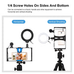 PULUZ 3 in 1 Vlogging Live Broadcast Smartphone Video Rig + Microphone +  4.7 inch 12cm Ring LED Selfie Light Kits with Cold Shoe Tripod Head for iPhone, Galaxy, Huawei, Xiaomi, HTC, LG, Google, and Other Smartphones, 3 in 1 Ring LED