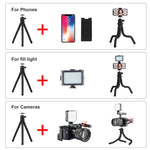PULUZ Mini Octopus Flexible Tripod Holder with Ball Head & Phone Clamp + Tripod Mount Adapter & Long Screw for SLR Cameras, GoPro, Cellphone, Size: 30cmx5cm, 30cm Tripod + Phone Clamp