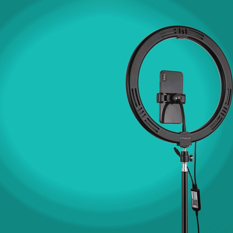 PULUZ 11.8 inch 30cm RGBW Light + 1.1m Tripod Mount Curved Surface Dimmable LED Dual Color Temperature LED Ring Selfie Vlogging Video Light  Live Broadcast Kits with Cold Shoe Tripod Ball Head & Phone Clamp & Remote Control, 11.8 inch RGB+1.1m Tripod