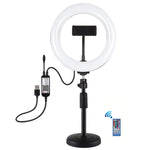 حلقة ضوء LED من PULUZ بقياس 7.9 بوصة 20 سم مع إضاءة RGBW وقاعدة دائرية قابلة للتعتيم، ضوء LED منحني بدرجتي حرارة لون، إضاءة تصوير سيلفي وفلوغ مع مشبك للهاتف، 7.9 بوصة + قاعدة دائرية