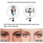 حلقة ضوء LED من PULUZ بقياس 7.9 بوصة 20 سم مع إضاءة RGBW وقاعدة دائرية قابلة للتعتيم، ضوء LED منحني بدرجتي حرارة لون، إضاءة تصوير سيلفي وفلوغ مع مشبك للهاتف، 7.9 بوصة + قاعدة دائرية