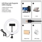 حلقة ضوء LED من PULUZ بقياس 7.9 بوصة 20 سم مع إضاءة RGBW وقاعدة دائرية قابلة للتعتيم، ضوء LED منحني بدرجتي حرارة لون، إضاءة تصوير سيلفي وفلوغ مع مشبك للهاتف، 7.9 بوصة + قاعدة دائرية