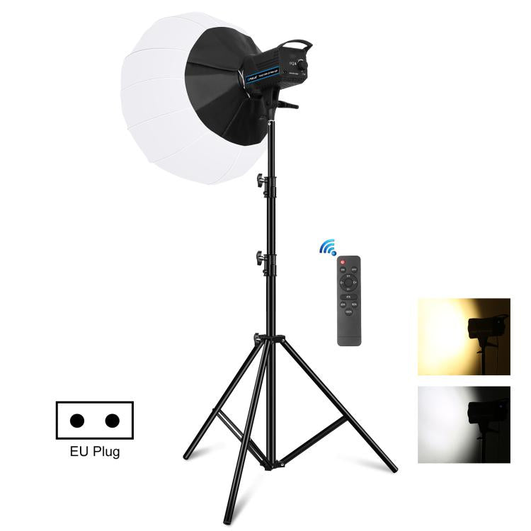PULUZ 220V 120W Studio Video Light + 2.8m Light Holder + 65cm Foldable Lantern Softbox Photography Kit, 120W 2700K-6500K Light 2.8m Light Holder Kit EU Plug, 120W 2700K-6500K Light 2.8m Light Holder Kit UK Plug                                          ...