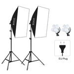 PULUZ Softbox Lighting Kit 2 PCS 50x70cm Professional Photo Studio Photography Light Equipment with 8 x E27 20W E27 Socket Bulb Photography Lighting Kit for Filming Portrait Shooting / Fashion Advertising Photography, 2 PCS 4 x Bulb Kit EU Plug        ...