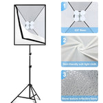 PULUZ Softbox Lighting Kit 2 PCS 50x70cm Professional Photo Studio Photography Light Equipment with 8 x E27 20W E27 Socket Bulb Photography Lighting Kit for Filming Portrait Shooting / Fashion Advertising Photography, 2 PCS 4 x Bulb Kit EU Plug        ...