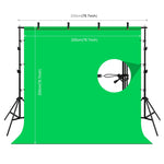 PULUZ 2x2m Photo Studio Background Support Stand Backdrop Crossbar Bracket Kit with Red / Blue / Green Backdrops, 2 x 2m(double stands)