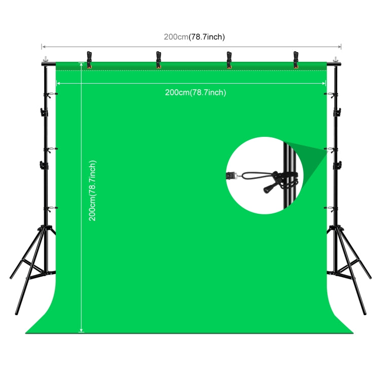 PULUZ 2x2m Photo Studio Background Support Stand Backdrop Crossbar Bracket Kit with Red / Blue / Green Backdrops, 2 x 2m(double stands)