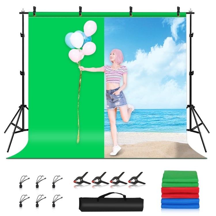 PULUZ 2.9x2m Photo Studio Background Support Stand Backdrop Crossbar Bracket Kit with Red / Blue / Green Backdrops, 2.9 x2 m (double stands)