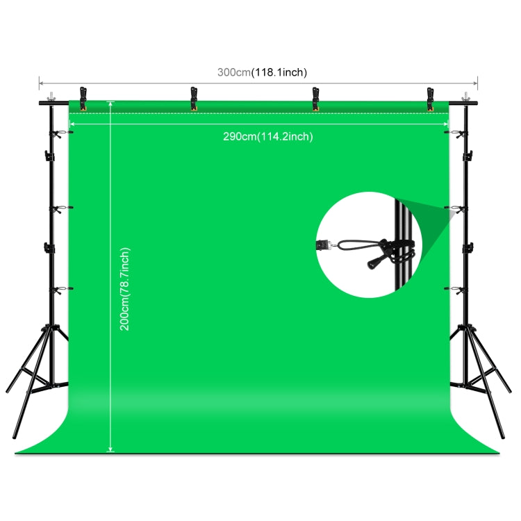 PULUZ 2.9x2m Photo Studio Background Support Stand Backdrop Crossbar Bracket Kit with Red / Blue / Green Backdrops, 2.9 x2 m (double stands)