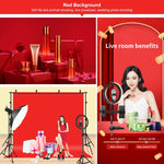 PULUZ 2.9x2m Photo Studio Background Support Stand Backdrop Crossbar Bracket Kit with Red / Blue / Green Backdrops, 2.9 x2 m (double stands)