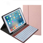 508A Detachable Bluetooth Keyboard + Horizontal Flip Leather Tablet Case with Holder & Colorful Backlight for iPad Pro 9.7 inch, iPad Air, iPad Air 2, iPad 9.7 inch (2017), iPad 9.7 inch (2018), 508A Blue, 508A Champagne Gold