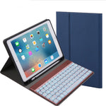 508A Detachable Bluetooth Keyboard + Horizontal Flip Leather Tablet Case with Holder & Colorful Backlight for iPad Pro 9.7 inch, iPad Air, iPad Air 2, iPad 9.7 inch (2017), iPad 9.7 inch (2018), 508A Blue, 508A Champagne Gold
