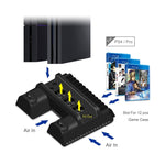 DOBE TP4-882 3 in 1 Game Console Cooling Fan + Game Storage Slots + Game Controller Charging Dock for Sony PS4 / PS4 Pro / PS4 Slim, For PS4 / PS4 Pro / PS4 Slim