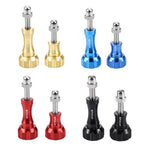 PULUZ CNC Aluminum Thumb Knob Stainless Bolt Nut Screw Set for GoPro, Insta360, DJI and Other Action Cameras, 2 Black Screws (Aluminum), 2 Gold Screws (Aluminum), 2 Blue Screws (Aluminum), 2 Red Screws (Aluminum)