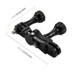 PULUZ CNC Aluminum Ball Joint Mount with 2 Long Screws for GoPro, Insta360, DJI and Other Action Cameras, CN Stock