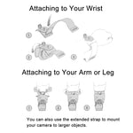 PULUZ 3 in 1 Hand Wrist Arm Leg Straps 360-degree Rotation Mount for GoPro, Insta360, DJI and Other Action Cameras, Arm Leg Strap