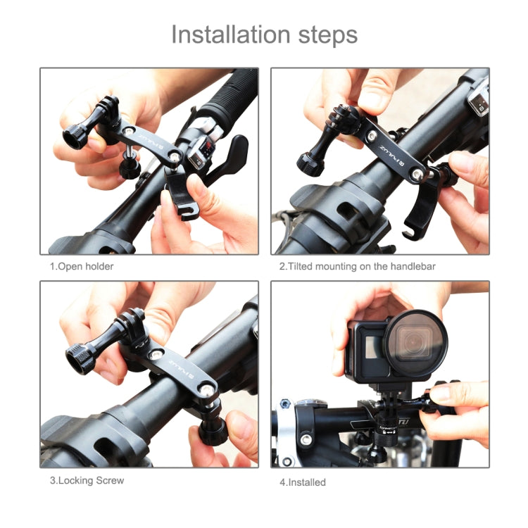 PULUZ 360 Degree Rotation Bike Aluminum Handlebar Adapter Mount with Screw for GoPro, Insta360, DJI and Other Action Cameras, Handlebar Adapter Mount 2