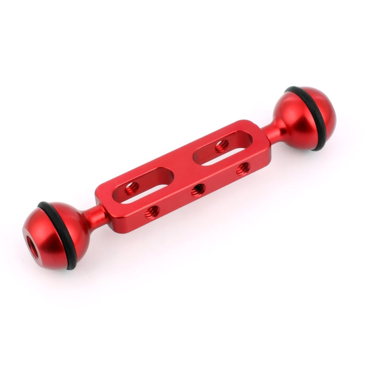PULUZ 5.1 inch 13cm Aluminum Alloy Dual Balls Arm, Ball Diameter: 25mm, 5.1 inch (Black), 5.1 inch (Red)
