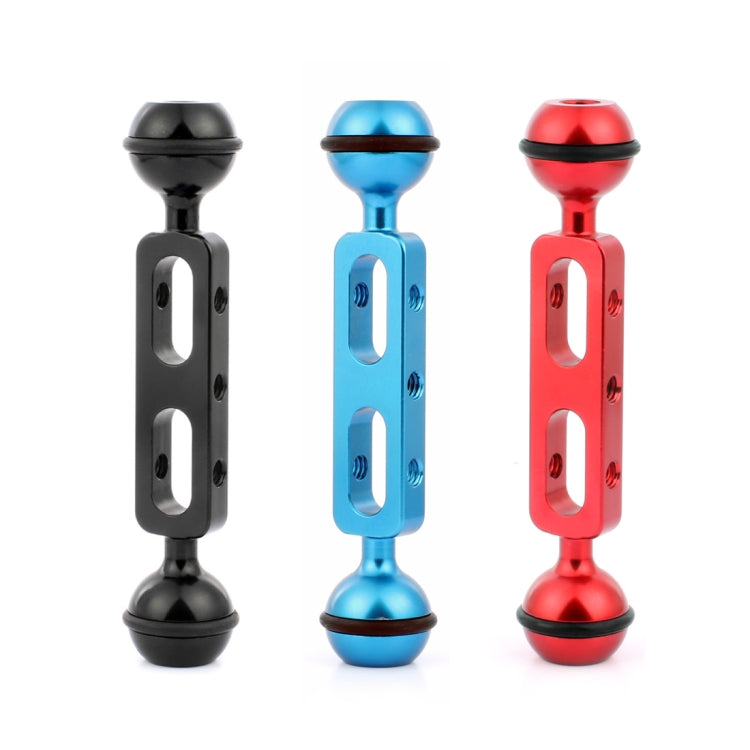 PULUZ 5.1 inch 13cm Aluminum Alloy Dual Balls Arm, Ball Diameter: 25mm, 5.1 inch (Black), 5.1 inch (Red)