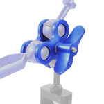 PULUZ Triple Ball Clamp Close Hole Diving Camera Bracket CNC Aluminum Spring Flashlight Clamp for Diving Underwater Photography System, Triple Ball Close Hole(Blue)