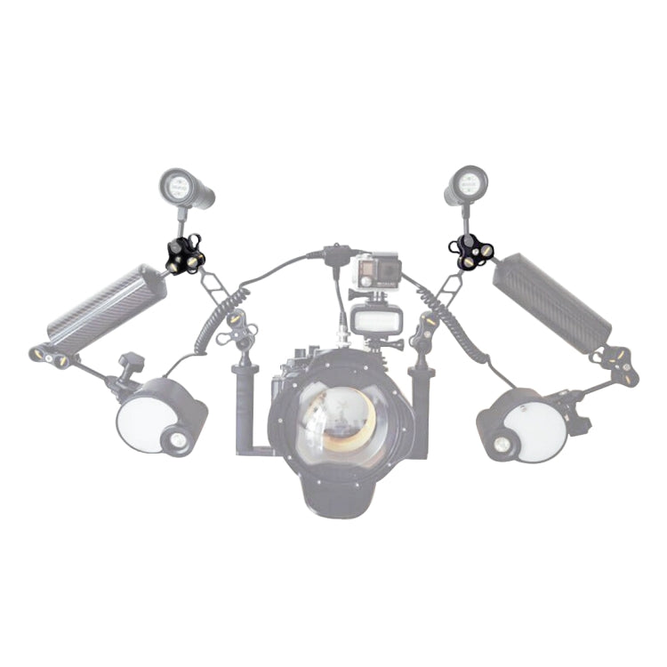 PULUZ Triple Ball Clamp Open Hole Diving Camera Bracket CNC Aluminum Spring Flashlight Clamp for Diving Underwater Photography System, Triple Ball Open Hole(Red)