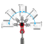 PULUZ Dual Ball Clamp Open Hole Diving Camera Bracket CNC Aluminum Spring Flashlight Clamp for Diving Underwater Photography System, Dual Ball Open Hole(Red)