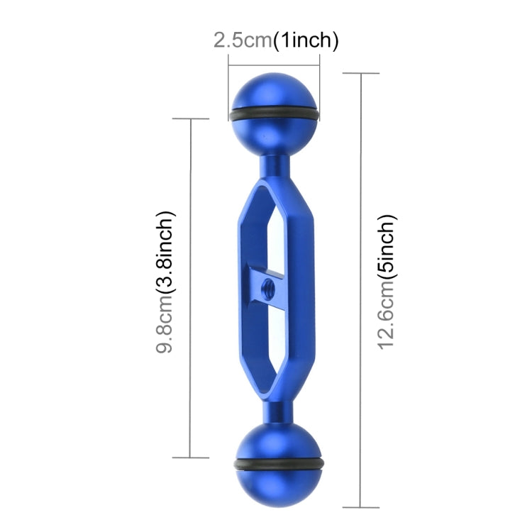 PULUZ 5.0 inch 12.6cm Aluminum Alloy Dual Balls Arm, Ball Diameter: 25mm, 5.0 inch (Blue), 5.0 inch (Red)