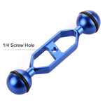 PULUZ 5.0 inch 12.6cm Aluminum Alloy Dual Balls Arm, Ball Diameter: 25mm, 5.0 inch (Blue), 5.0 inch (Red)