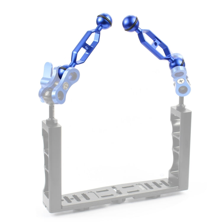 PULUZ 5.0 inch 12.6cm Aluminum Alloy Dual Balls Arm, Ball Diameter: 25mm, 5.0 inch (Blue), 5.0 inch (Red)