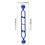PULUZ 9.0 inch 22.8cm Aluminum Alloy Dual Balls Arm, Ball Diameter: 25mm, 9.0 inch (Blue)