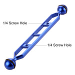 PULUZ 9.0 inch 22.8cm Aluminum Alloy Dual Balls Arm, Ball Diameter: 25mm, 9.0 inch (Blue)