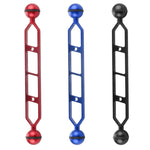 PULUZ 9.0 inch 22.8cm Aluminum Alloy Dual Balls Arm, Ball Diameter: 25mm, 9.0 inch (Blue)