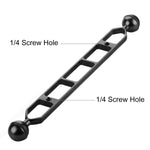PULUZ 11.0 inch 27.9cm Aluminum Alloy Dual Balls Arm, Ball Diameter: 25mm, 11.0 inch (Black)