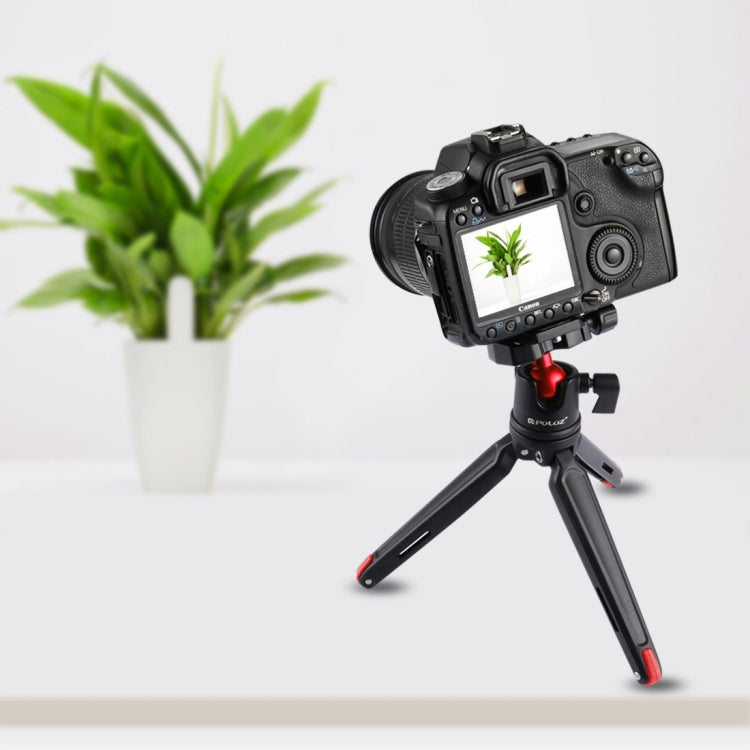 PULUZ Pocket Mini Metal Desktop Tripod Mount with 360 Degree Ball Head for DSLR & Digital Cameras, Adjustable Height: 11-21cm, Desktop Tripod with Head