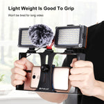 PULUZ Vlogging Live Broadcast Smartphone Video Rig Filmmaking Recording Handle Stabilizer Bracket for iPhone, Galaxy, Huawei, Xiaomi, HTC, LG, Google, and Other Smartphones, Vlogging Rig