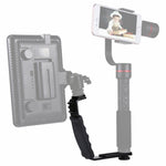 PULUZ L-Shape Bracket Handheld Grip Holder with Dual Side Cold Shoe Mounts for Video Light Flash, DSLR Camera, Bracket