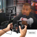 PULUZ L-Shape Bracket Handheld Grip Holder with Dual Side Cold Shoe Mounts for Video Light Flash, DSLR Camera, Bracket