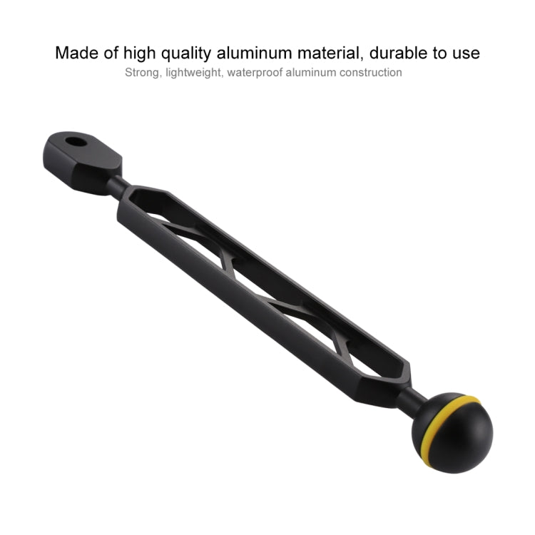 PULUZ 8 inch 20.3cm Aluminum Alloy Ball Arm for Underwater Torch / Video Light, Ball Diameter: 2.5cm, 8 inch Single Ball