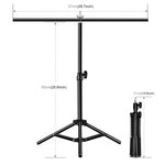 67cm T-Shape Photo Studio Background Support Stand Backdrop Crossbar Bracket with Clips, No Backdrop, Backdrop Stand