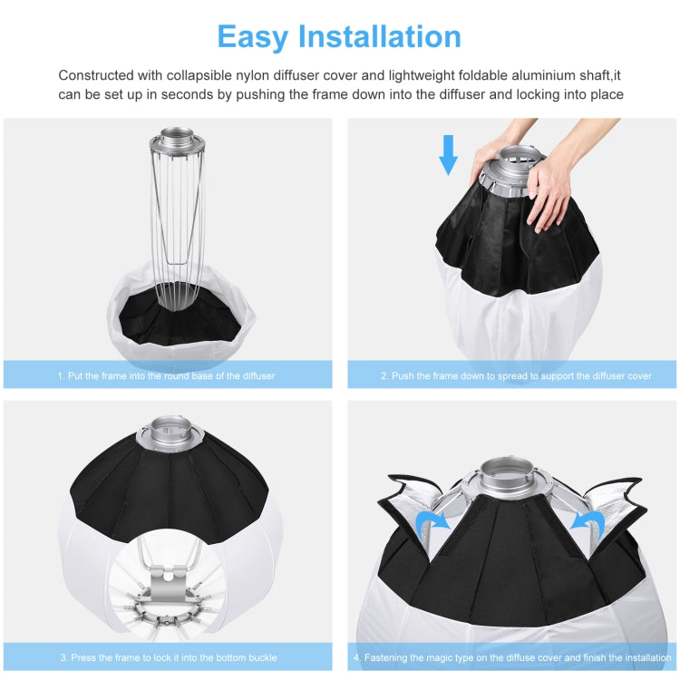 PULUZ Boîte à lumière pliable 65 cm, diffuseur SpeedLite pour flash, boîte à lumière 65 cm